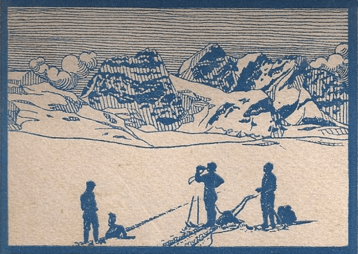 Vintage skier illustration