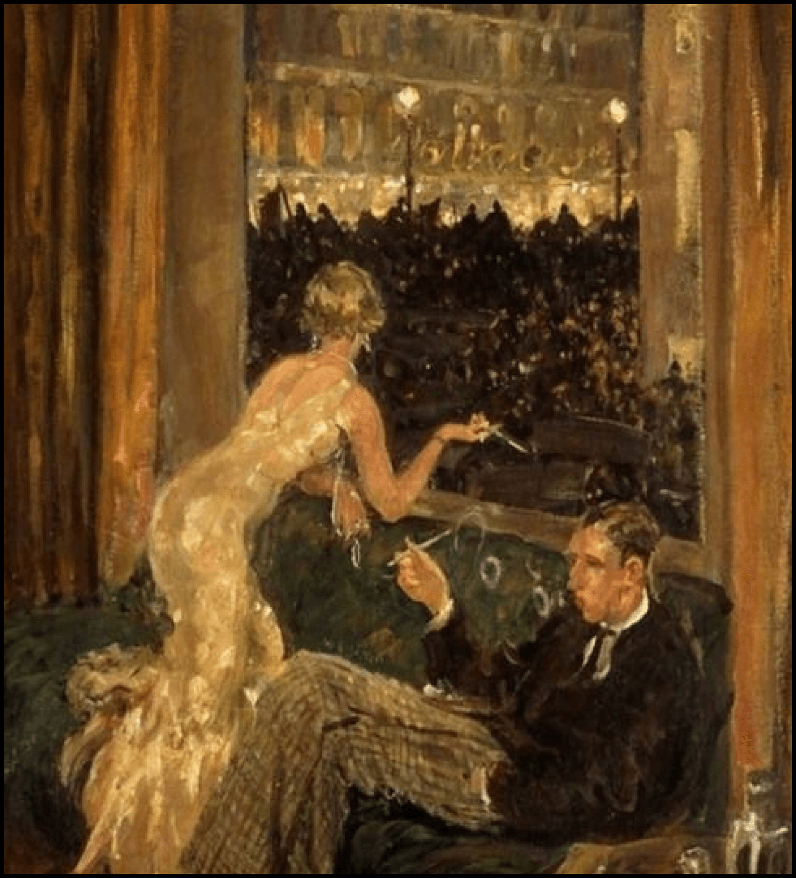 Elegant couple at opera