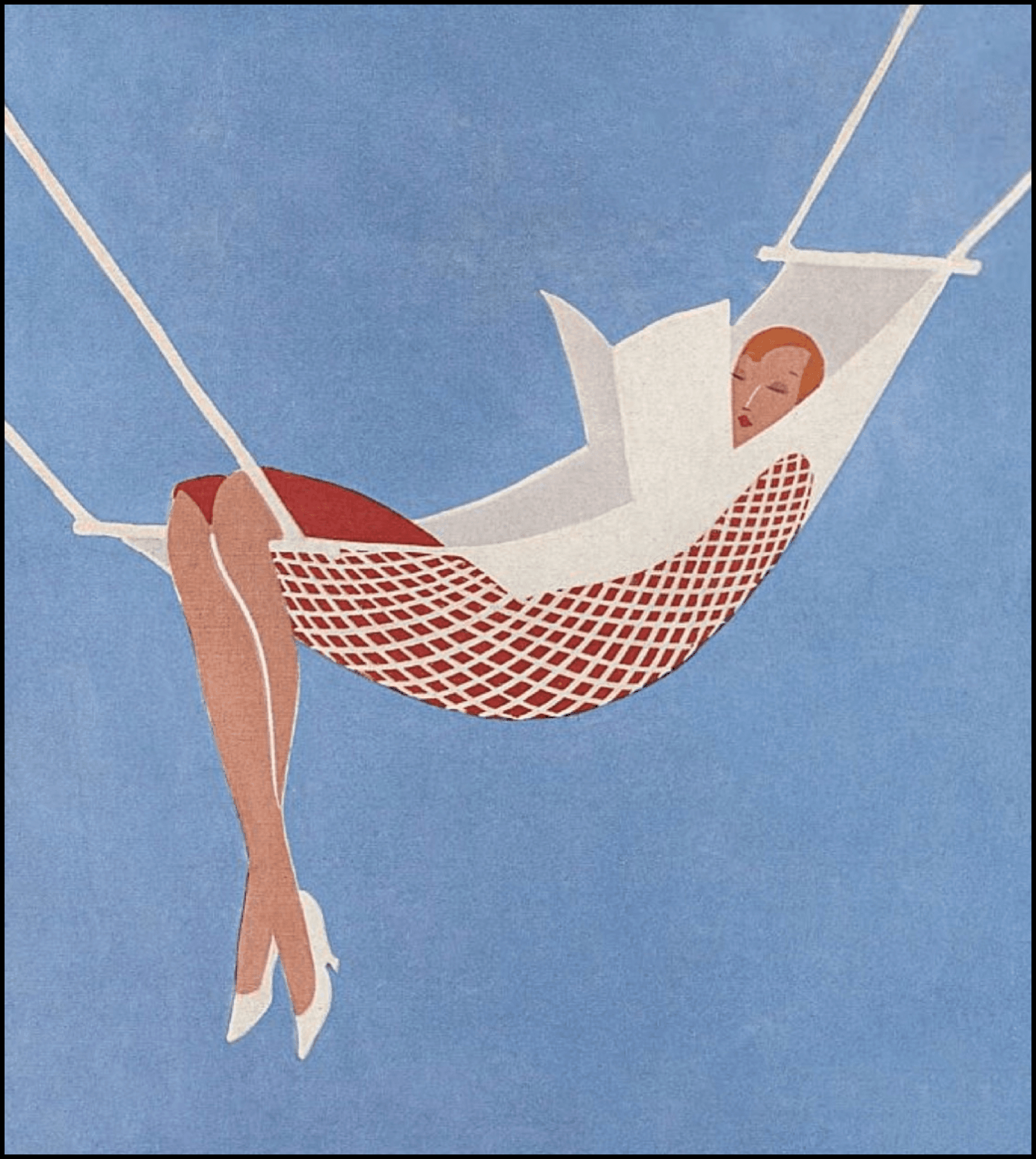 Woman in hammock reading
